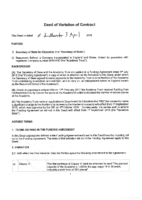 Funding Agreement Deed of Variation