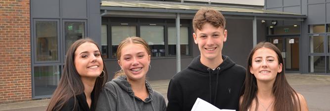 Jubilant students on GCSE Results Day Beaumont School