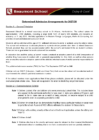 Admission – Determined Admissions Arrangements 2027-2028